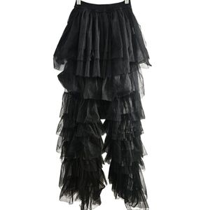 Hot & Delicious Black Sheer Tulle Layered Pants Elegant Flowy Statement Piece